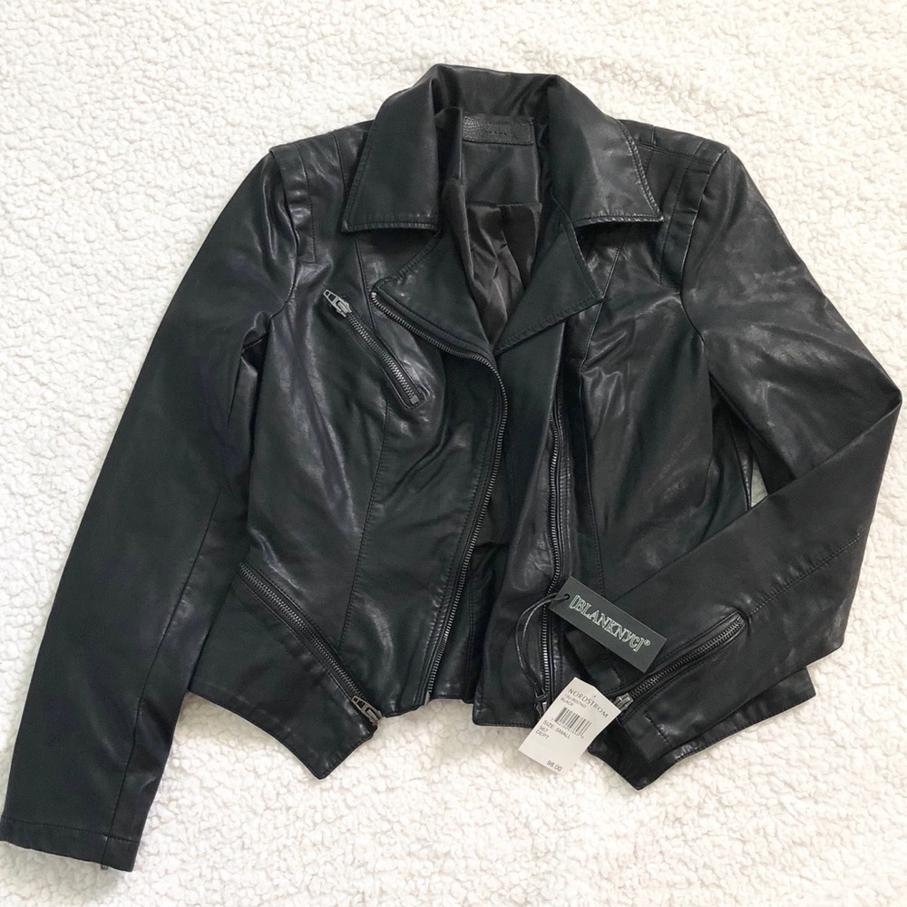 💣 Black Leather Moto Jacket 💣